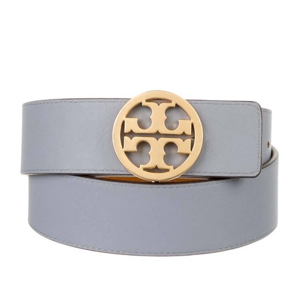 Tory Burch reversible belt blue and tan size small EUC